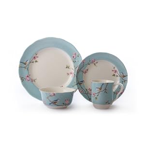 222 5th Blossom Bird 16-Piece Dinnerware Round Service for 4 by 222 PTSA
