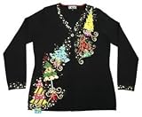 Apparel : HOLIDAY SALE - FREE SHIPPING! BEREK Black Christmas Sweater - Dancing Christmas Trees