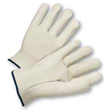 West Chester 990-B Leather Glove, Shirred Elastic Wrist Cuff