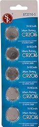 T&E Cr2016 Lithium Coin Cell Remote / Watch Battery (Pack of 5 Batteries)