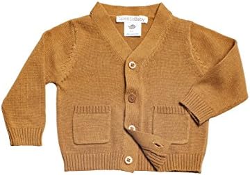 Spence Baby Boys Organic V-neck Cardigan (0-3 months, Brown)