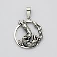 Two Otters in a Circle Pendant