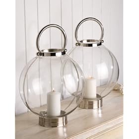 Seaside Modern Beach Globe Lanterns- Pair