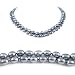 AugustinaJewelry Double Strand 17-18 Inches 6-7mm Black Oval Shape Freshwater Cultured Pearl Necklace