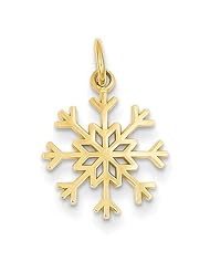 14k Yellow Gold Snowflake Pendant. Metal Wt- 0.91g