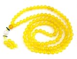 6mm 108 Yellow Jade Beads Tibetan Buddhist Prayer Meditation Mala Necklace