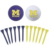 Michigan Wolverines Two Golf Balls and Twelve Tees Set
