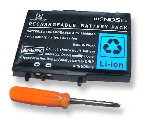 Childrens Toyshop  Third Party New : Nintendo Ds Lite Ndsl Rechargable 1300 Mah Battery