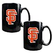 San Francisco Giants MLB 2pc Black Ceramic Mug Set - Primary Logo