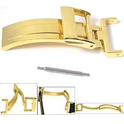 Watch Band Deployment Buckle Yellow Gold Plated 16mm A+