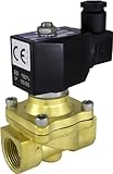 110v AC 20mm 3/4" NPT Normally Closed Brass NBR 2-Way Solenoid Valve