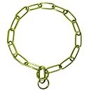 Platinum Pets Coated Fur Saver Chain Training Collar, 19-Inch by 3mm, Corona Lime