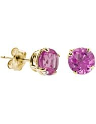 1 CT Pink Sapphire Stud Earrings 14K Gold (I1-I2 Clarity)