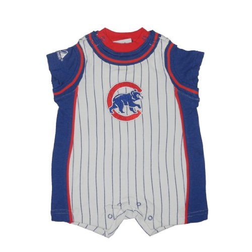 MLB Chicago Cubs Walking Bear Baby / Infant One-Piece Bodysuit / Romper / Onesie - Blue & White (Size: 6/9)