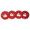 Sledding Snowman Salad Plate Set of 4 - Assorted (9")