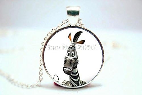 Pretty Lee 2015 Fashion Comic Zebra Pendant Necklace Glass Photo Cabochon Necklace Christmas gift