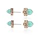 Ginasy Women's Ear Accessory Turquoise Bullet Carve Alloy Stud Earrings (Gold)
