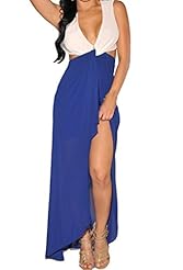 Spring Summer Winter Checkered Print Cutout Slit Sleeveless Polyester/Spandex Club Dress/Party Dress/Maxi Dress 