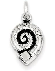 Sterling Silver Antiqued Seashell Charm
