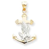 14k Two-tone Mariners Cross with Eagle Pendant