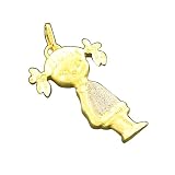 14K Two Tone Gold Designer Girl Charm