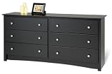 Sonoma 6 Drawer Dresser in Black Finish PREPAC BDC-6330