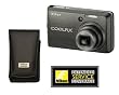 Nikon Digital Camera Coolpix S600 in Slate Black With Leather Camera Case