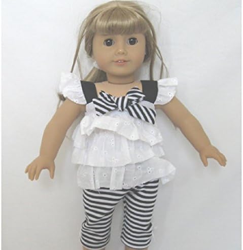 White Eyelet Top Shirt and Stretch Legging Pants Set Summer Spring Fall Outfit Fits American Girl 18" Doll Girl of Today Just Like Me Mckenna, Kit, Molly, Julie, Our Generation, Madame Alexander