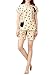 VENTELAN Women's Novelty Dogs Pajamas Bowknot Short Sleeve Sleepwear Nightwear