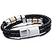 Jstyle Stainless Steel Braided Leather Bracelet for Men Rope Magnetic-Clasp 7.5-8.5 Inch