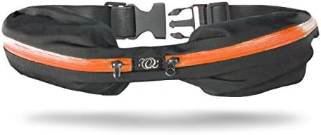 Qi Zip Sports Running Belt - Runner Waist Fanny Pack - Sweat Proof &amp; Reflective w/ Extra Large Expandable Zipper Pockets - Fits ALL Phones Including iPhone SE, 6s Plus, Galaxy S7, Edge &amp; Note.