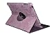 LiViTech(TM) 360 Degrees Rotating Stand (Purple Embossed Flower) Luxury Leather Case for Apple iPad 2 with Smart Cover Wake/Sleep Function