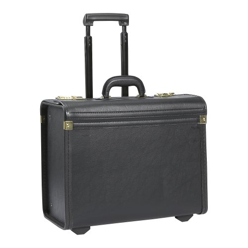 US Luggage Leather Look Rolling Catalog Case - K74-4 Black