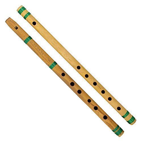 Indian bamboo flute bansuri, set of 2, fipple & transverse, f…