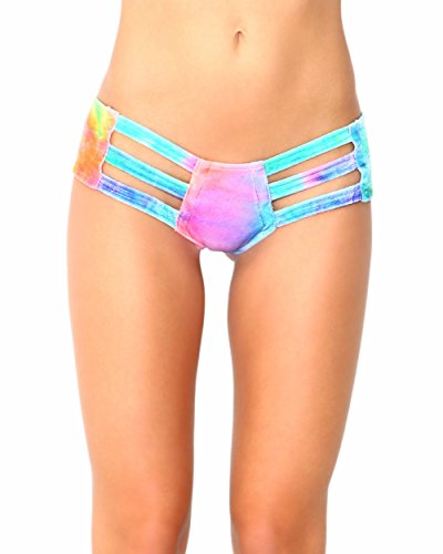 iHeartRaves Tie Dye Velvet Micro Cut Out Rave Booty Shorts