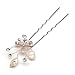 Bridal Hair Pin, Pearl & Silver Rhinestone Pin 786