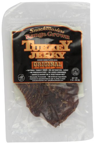 SnackMasters Range Grown Turkey Jerky, Original, 2-Ounce Packages (Pack of 8)