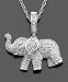 Sterling Silver Diamond Elephant Pendant or Charm (3/8 ct. t.w.)
