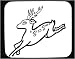 Mouse Pad with black and white, reindeer, deer, leaping, antlers, running, Asia, elk, horn, India, antelope, animal