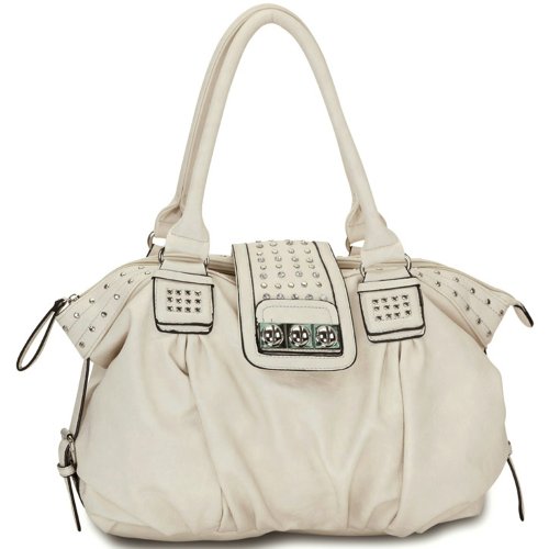 Mg collection brenna studded large shopper hobo shoulder bag, bei…