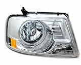 2004 - 2006 Ford F150 One Piece Projector Headlight With Angel Eye In Chrome Housing