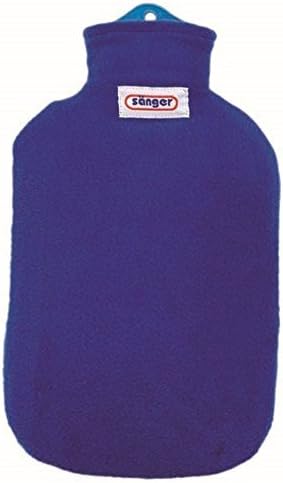 Sanger 2 Litre Hot Water Bottle With Blue Comfortable Removable Fleece Cover by Sanger