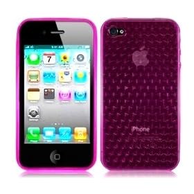 PINK HYDRO GEL / CASE / SHELL COVER FOR APPLE IPHONE 4 4G HD WITH FREE SCREEN PROTECTOR AND LINT CLOTH