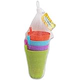 SET of 4 Sip-a-cup Kids Tumblers with Built in Straw, 5.5 Inch Tall, Pink, Orange, Green & Blue (10 oz)
