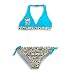 Sand n Sun - Girls Plus Size 2 Piece Bikini Bathing Suit, Turquoise, Tan, Brown (Size 8Plus)