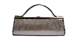 Mandarini Silver Sequin Leopard Print Hardbody Clutch or Evening Bag -- SwankySwans