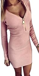V-neck Cotton Above the Knee Long Sleeves Winter Bodycon Dress/Evening Dress/Party Dress/Mini Dress 