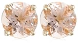 14k Choice of White or Yellow Gold 5mm Morganite Round Stud Earrings