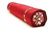 Decorative Pillow Features Activated Bamboo Carbon and Natural Color Dyes, Cylindrical, Red