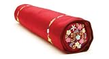 Decorative Pillow Features Activated Bamboo Carbon and Natural Color Dyes, Cylindrical, Red